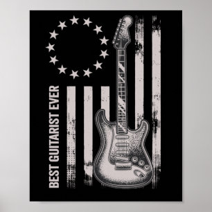 Affiche 14 Rétro Meilleur Guitariste Américain Papa Guitar