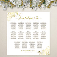14 Table Ornements Dorés Plan de Table de Mariage