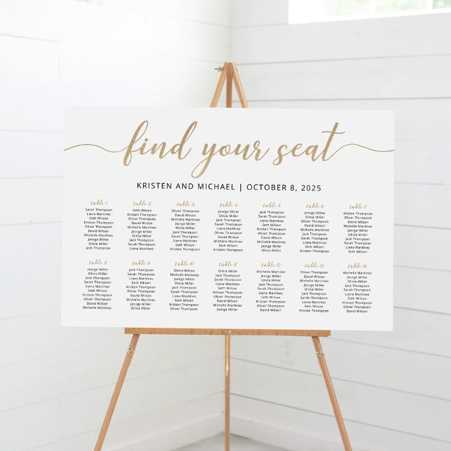 Affiche 14 Tableaux Trouvez Votre Siège Plan De Plan (Créateur téléchargé)