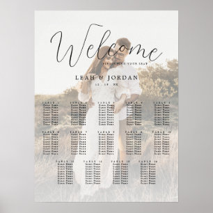 Affiche 14 Tables Calligraphie Photo Plan de table de mari