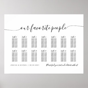 Affiche 14 Tables Moderne Plan de table de nos personnes p