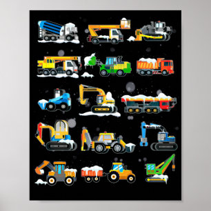 Affiche 14 Véhicules Et Machines De Construction