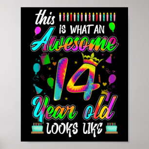 Affiche 14e anniversaire Awesome 14 ans Il semble