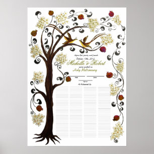 Affiche 150 guests - Ivory Tree of Life Quaker 28"x20"