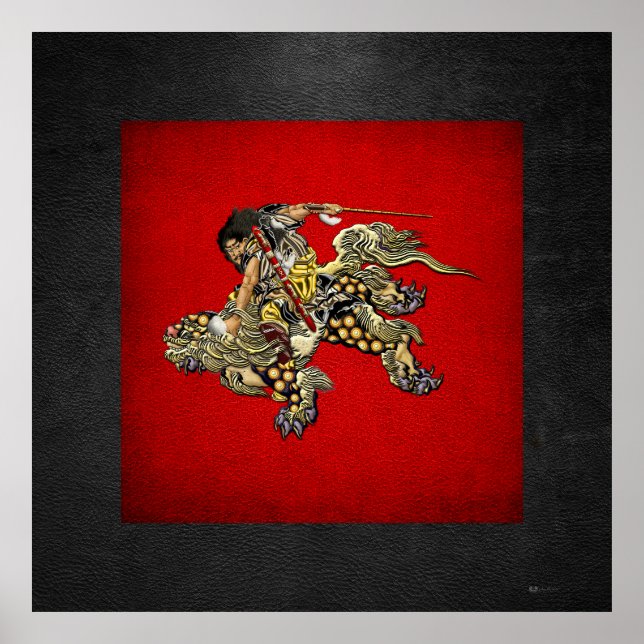 Affiche [150] Hokusai - Shoki Riding Shishi Lion (Devant)