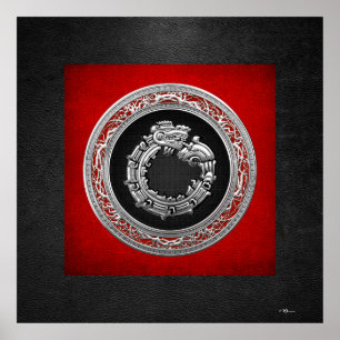 Affiche [150] Serpent Dieu Quetzalcoatl [Argent]
