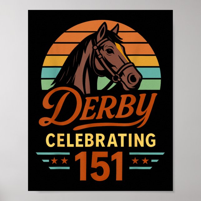 Affiche 151e Journée du Derby de course de chevaux célébra (Devant)
