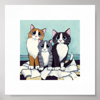 Affiche 15.24x15.24cm | Whimsical Cat Art | Naughty Kitten