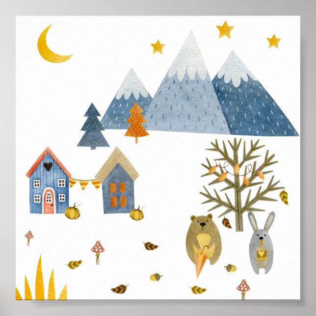 Affiche (15,2 x 15,2cm) - Automne (Devant)