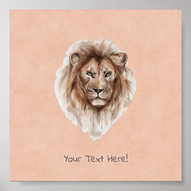 Affiche (15,2 x 15,2cm) - Lion (Devant)