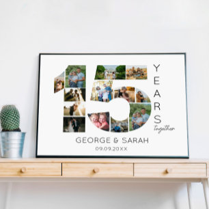 Affiche 15 ans ensemble Mariage Anniversaire 13 Photo