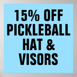 Affiche 15% DE BON CHickleball Casquettes et visiteurs