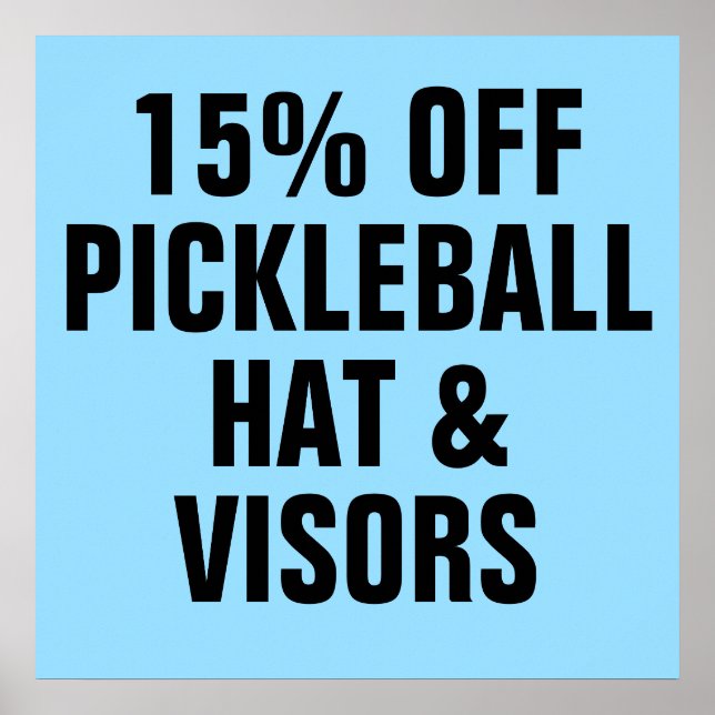 Affiche 15% DE BON CHickleball Casquettes et visiteurs (Devant)