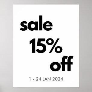 Affiche 15% de réduction sur la vente Signal, vente au dét