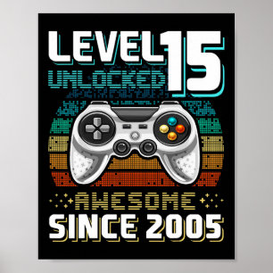 Affiche 15 Déverrouillé Awesome 2005 jeu vidéo 15e anniver