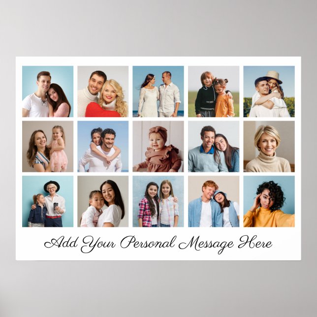 Affiche 15 Photo Collage Ajoutez Votre Propre Salutation (Devant)