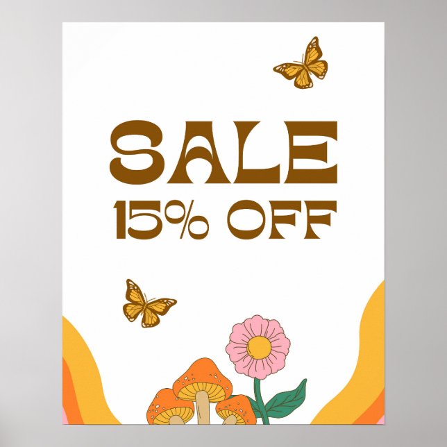 Affiche 15% Signe de vente, Signal de vente au détail, Ven (Devant)