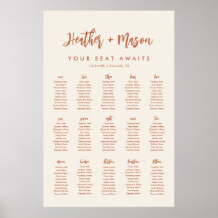 Affiche 15 Tables Boho Your Seat Awaits Seating Chart Foam