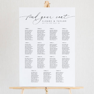 Affiche 15 Tables Élégantes Trouvez Votre Siège Carte De S