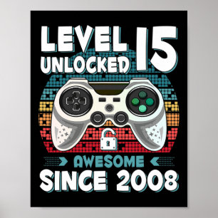 Affiche 15ans Anniversaire Son Garçon Amusant Joueur 15e 1