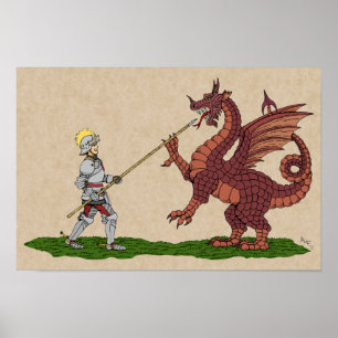 Affiche 15th Century Saint George and the Dragon