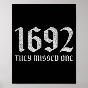 Affiche 1692 a raté une sorcière d'Halloween drôle humour 