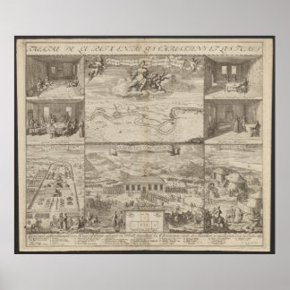 Affiche 1699 Treaty of Karlowitz Plan, Map of the Europe