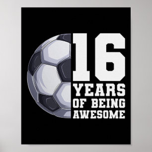 Affiche 16 Ans De Football Fantastique Pour Garçons 16e An