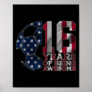 Affiche 16 Ans De Superbe Football 16e Anniversaire 