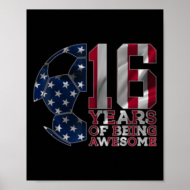 Affiche 16 Ans De Superbe Football 16e Anniversaire  (Devant)