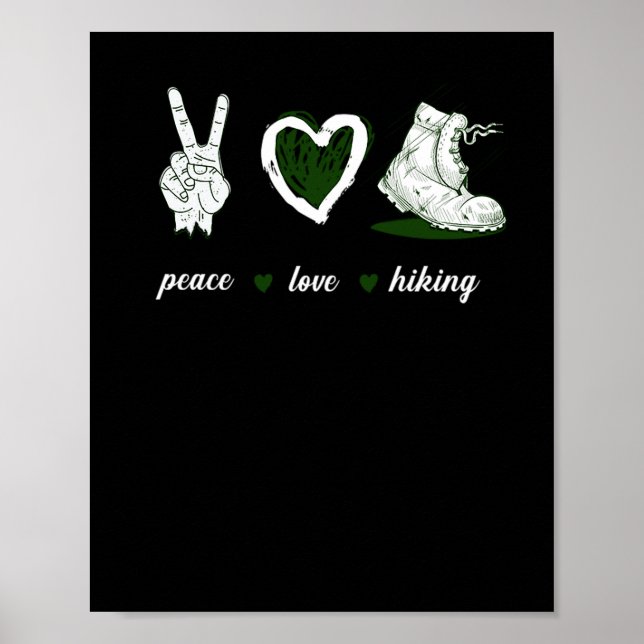 Affiche 16.Hiking Peace Love Hiking Heart (Devant)