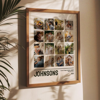 Affiche 16 Photo Collage Family Wedding Pictures Keepsake