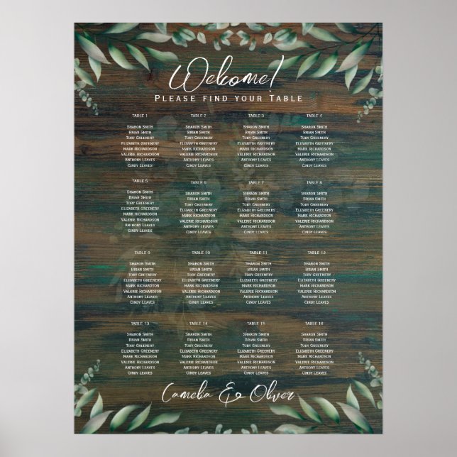 Affiche 16 Table Bois rustique Verdure Eucalyptus SEATING  (Devant)