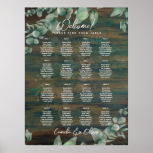 Affiche 16 Table Bois rustique Verdure Eucalyptus SIÈGE