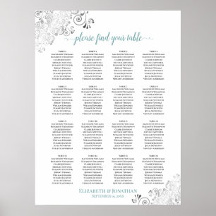 Affiche 16 Table Mariage Chartre de Siège Frilly Blanc & S