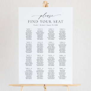 Affiche 16 Tables Merci de trouver votre place Plan de tab