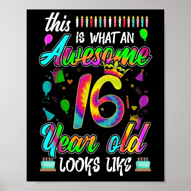 Affiche 16e anniversaire Awesome 16 ans il semble (Devant)
