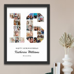 Affiche 16e anniversaire Numéro 16 Photo personnalisée Col<br><div class="desc">Célébrez le 16e anniversaire de votre ado avec cette affiche personnalisée de collage photo numéro 16. Ce cadeau personnalisable est une façon parfaite de présenter des souvenirs précieux de la première année de votre enfant. L'affiche comporte un collage de photos qui capturent ces moments spéciaux, et il peut être customisé...</div>
