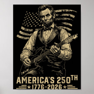 Affiche 16e président jouant de la guitare 4 juillet 250e