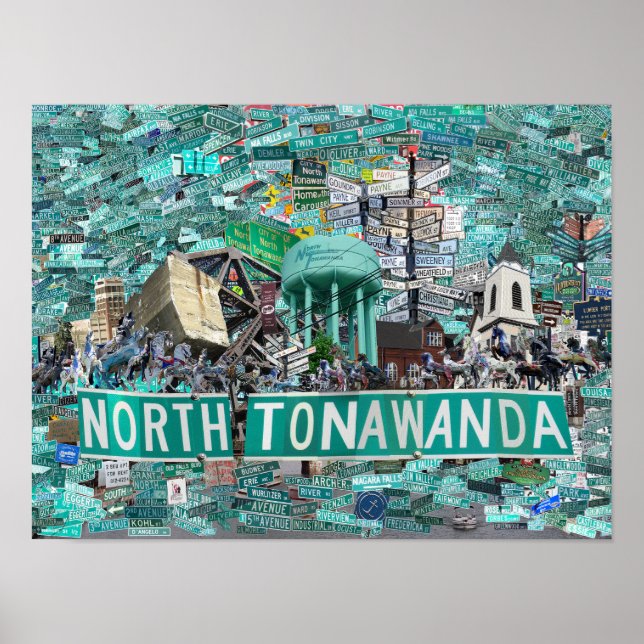 Affiche 16x12, Rues de North Tonawanda NY (Devant)