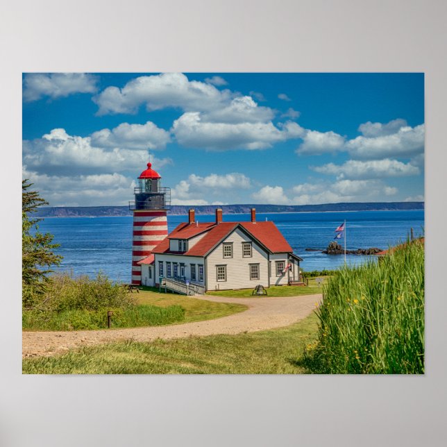 Affiche 16x12 West Quoddy Head Lighthouse, Lubec, Maine (Devant)