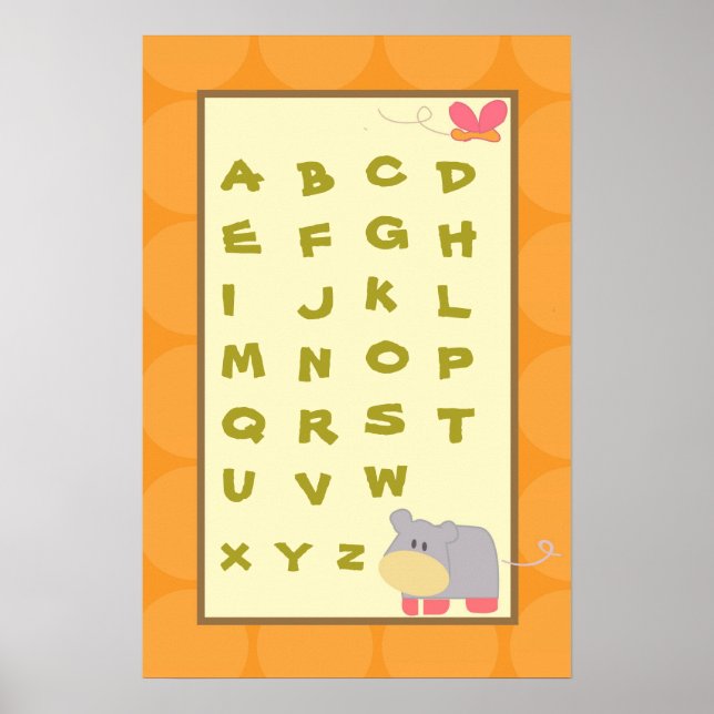 Affiche 16x24 Nursery Art ABC Graphique Tropical Punch Gir (Devant)