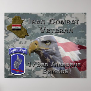 Affiche 173e brigade aéroportée Iraq Combat Veteran