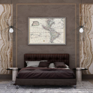 Affiche 1747 Bowen Carte of North America and South Americ