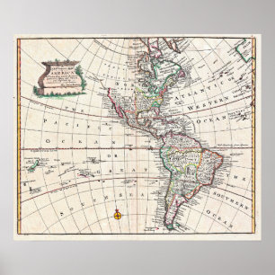Affiche 1747 Carte de Bowen de l'Amérique du Nord et de l'