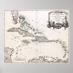 Affiche 1750 Antilles