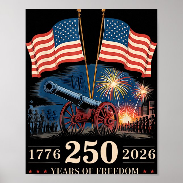 Affiche 1776 2026 250 Ans de liberté 250e anniversaire amé (Devant)