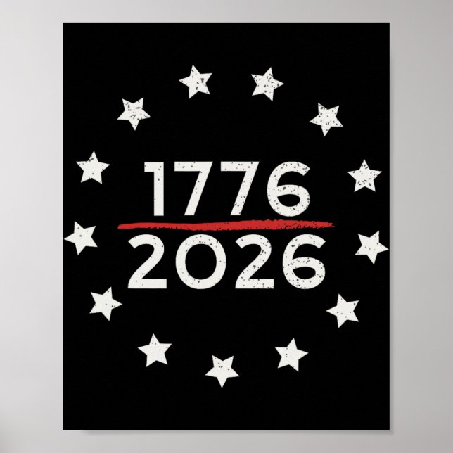 Affiche 1776 2026 250e anniversaire États-Unis drapeau Bet (Devant)