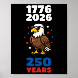 Affiche 1776 2026 Aigle Usa 250e Anniversaire 4 Juillet