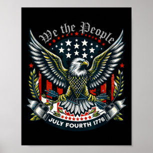 Affiche 1776 vie liberté poursuite du bonheur 4 juillet